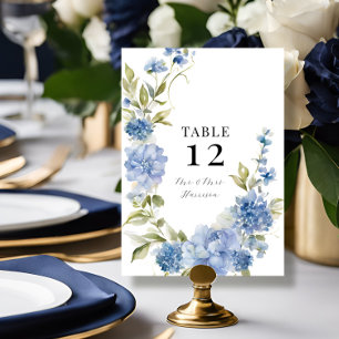 Modern Vår sommar Blommigt Blue Hydrangea Bröllop Inbjudningar