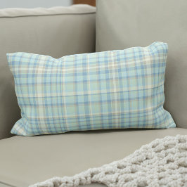 Modern Vår Tartan Figarations Figaro Blue Play Lumbarkudde