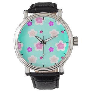 Modern Vår-vattengradient lila mönster Armbandsur