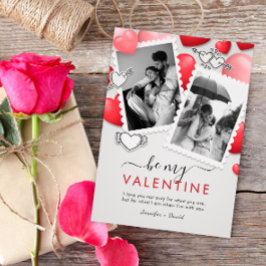 Modern vara mitt Valentine Photo Helgdag Card Tack Kort