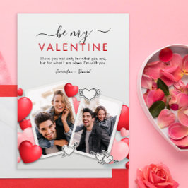Modern vara mitt Valentine Photo Helgdag Card Tack Kort