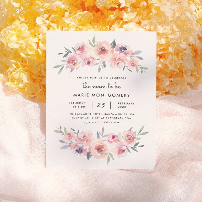 Modern vårblomma för blivande mamma baby shower inbjudan vykort (Skapare uppladdad)