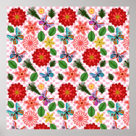 Modern vårgårds fjäril blom- poster