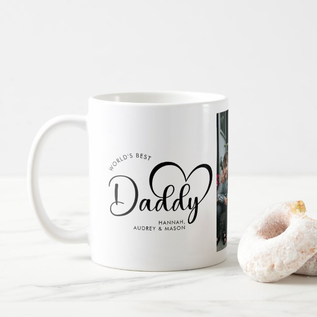 Modern världens bästa pappa-presentfoto kaffemugg (Med munk)