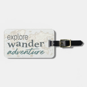 Modern världskarta Travel Äventyr-typografi Bagagebricka