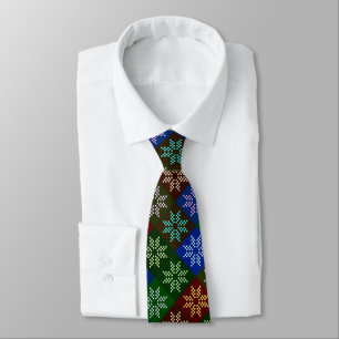 Modern varm färgstark Abstrakt Poinsettia jul Slips