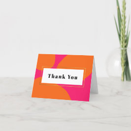Modern varmt rosa och orange tack kort