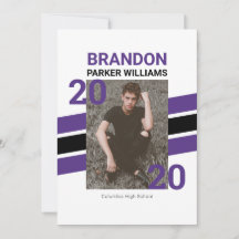 Modern Varsity Photo Grad-inbjudan