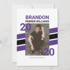 Modern Varsity Photo Grad-inbjudan