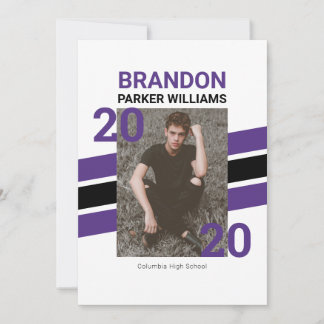 Modern Varsity Photo Grad-inbjudan