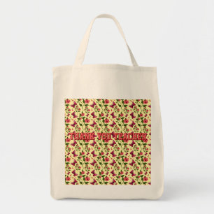 Modern vårträdgård fjäril blommande benporslin tygkasse