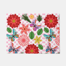 Modern vårträdgård fjäril blomster