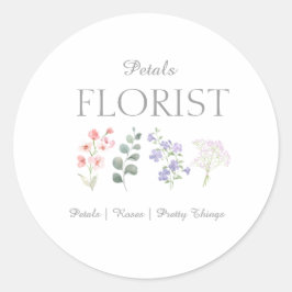 Modern varumärkesidentitet för blomsterbutik runt klistermärke