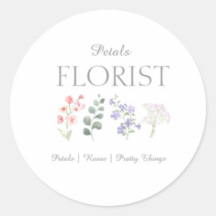 Modern varumärkesidentitet för blomsterbutik runt klistermärke