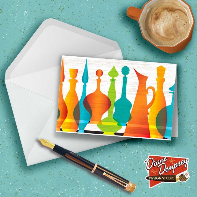 Modern Vas-anteckningskort i mitten av århundradet Tack Kort (Skapare uppladdad)