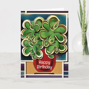 Modern Vas i Shamrocks Klöver Grattis på födelseda Kort