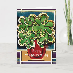 Modern Vas i Shamrocks Klöver St. Patrick's Day Kort