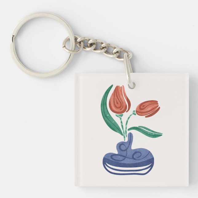 Modern Vas med tulpaner | Blommigt still Life Art (Framsidan)