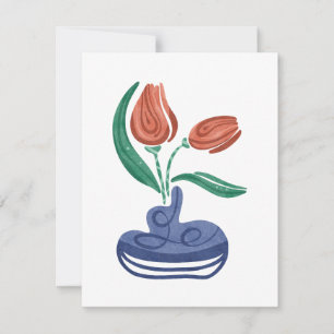 Modern Vas med tulpaner Blommigt still Life Art