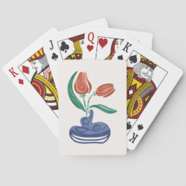 Modern Vas med tulpaner | Blommigt still Life Art Casinokort