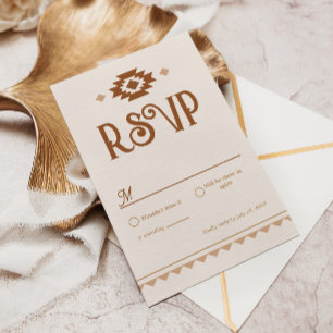 Modern västerländsk bröllops-RSVP-kort OSA Kort