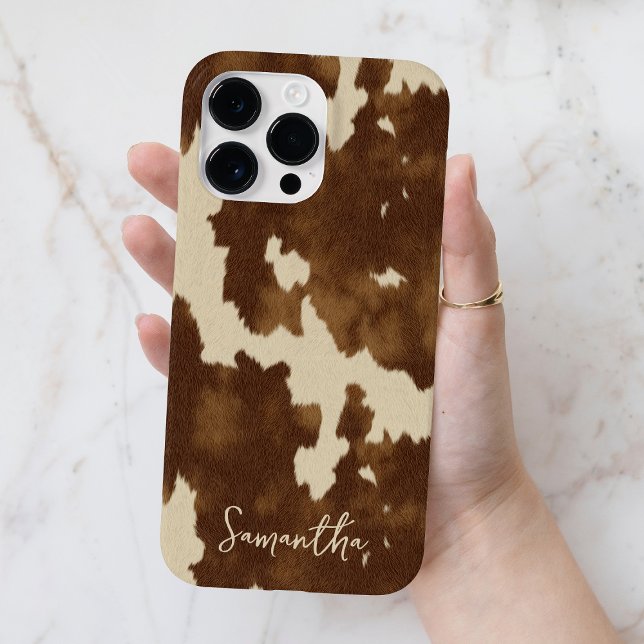 Modern västerländsk country cowgirl brun scriptnam (Modern Western Country Cowgirl Brown Script Name Case-Mate iPhone Case)