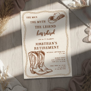 Modern västerländsk rustik cowboy boots pensioneri inbjudningar