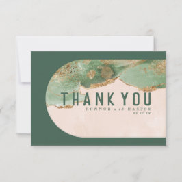 Modern vatten-färg | Oval Arch Abstrakt Emerald Tack Kort