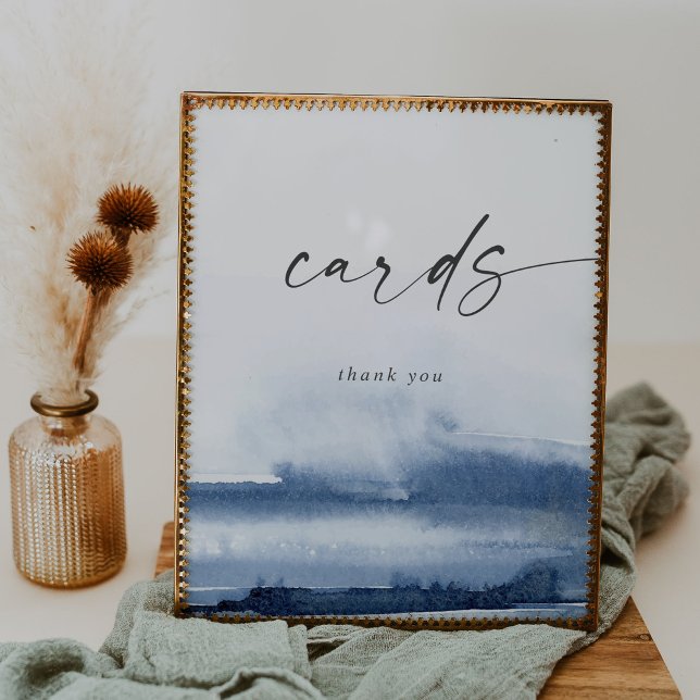 Modern vattenfärg | Blå Bröllopskort Poster (Skapare uppladdad)