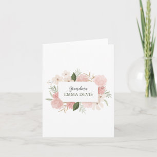 Modern vattenfärg blomster skript elegant mormor kort