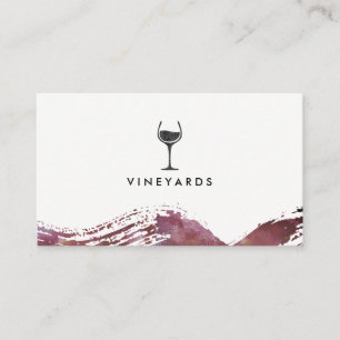 Modern vattenfärg, borstad med Chic Vin-glas Visitkort