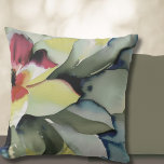 Modern vattenfärg botaniskt kudde<br><div class="desc">Öka din livsmiljö med detta sofistikerade, moderna botaniska dekorativ kudde med vattenfärg och med en naturinspirerad design i nedsmutsade jordtoner av oliv grönt, sage och muterad flotta med antydningar om djup burgundi. De botaniska löven och tipset på en stor blomma på sidan skapar en elegant och lugnande atmosfär. Perfekt till...</div>