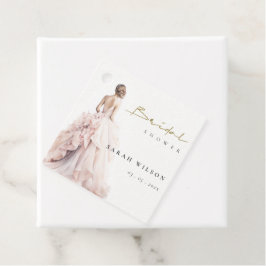 Modern vattenfärg bröllopsklänning bröllopsdusch gåvor etiketter