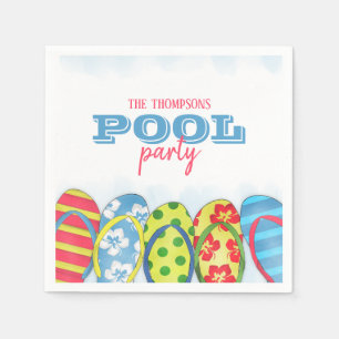 Modern vattenfärg Enkel Bassäng Party Flinflip flo Pappersservett