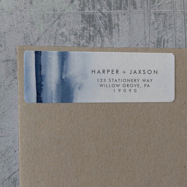 Modern vattenfärg | Etikett för blå returadress Returadress Etikett (Skapare uppladdad)