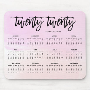 Modern vattenfärg för kalender för typografi musmatta
