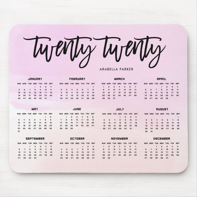 Modern vattenfärg för kalender | för typografi musmatta (Framsidan)