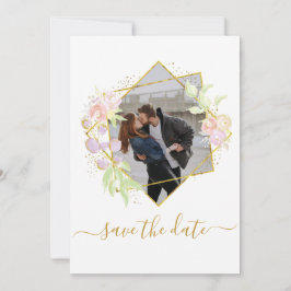 Modern vattenfärg Foto Spara datum Inbjudningar