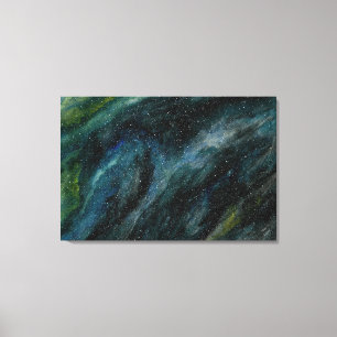 Modern vattenfärg Galaxy Hand målad blå Canvastryck