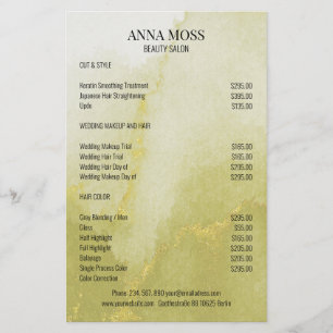 Modern vattenfärg Guld Glitter Flygblad
