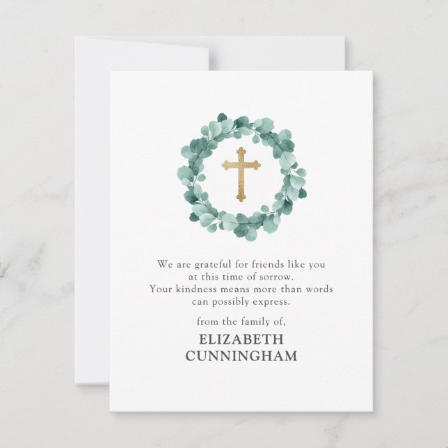 Modern vattenfärg, Guld Kor Tack Kort (Framsida)