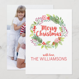 Modern vattenfärg Julfrö - andningsfoto Julkort