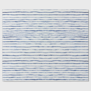 Modern vattenfärg, kantad Mönster Blue och White Presentpapper