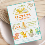 Modern vattenfärg Kids Dinosaur 1:a födelsedagen Inbjudningar<br><div class="desc">Modern vattenfärgskids dosinosaur 1:a födelsedagsinbjudan</div>
