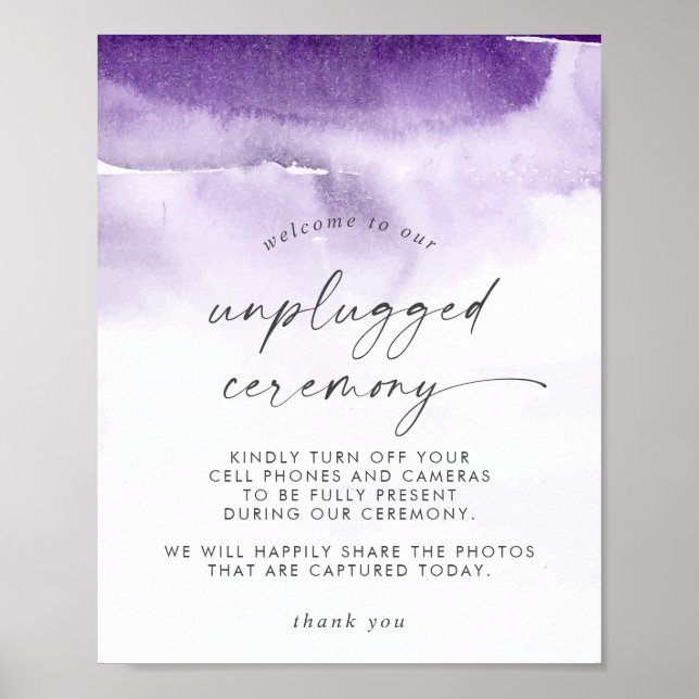 Modern vattenfärg | Lila Ceremony-signatur utan nä Poster (Framsidan)