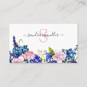 Modern vattenfärg Namnteckning skript Florist Visitkort