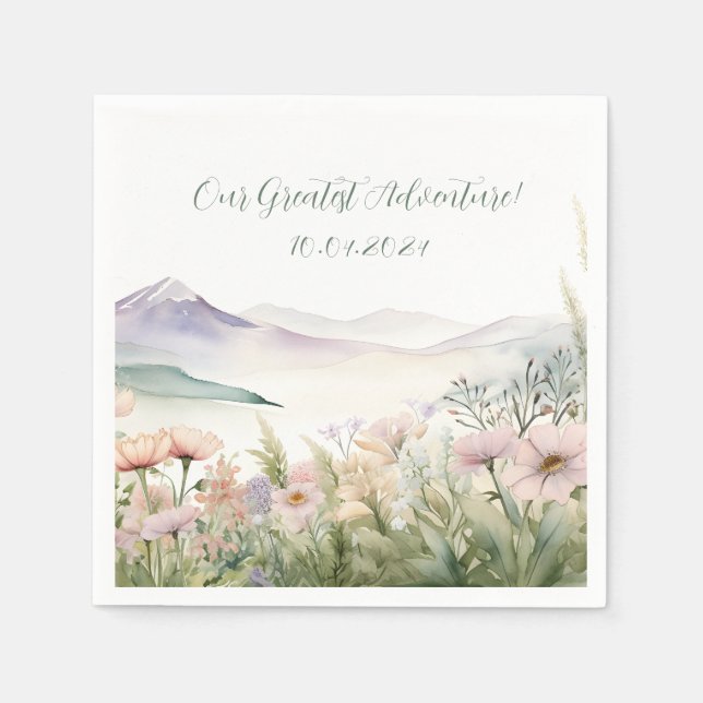 Modern vattenfärg pappersservett (Framsidan)