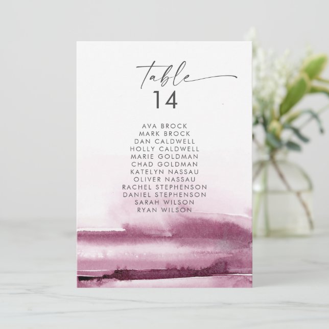 Modern vattenfärg | Röda platskort (Stående Fram)
