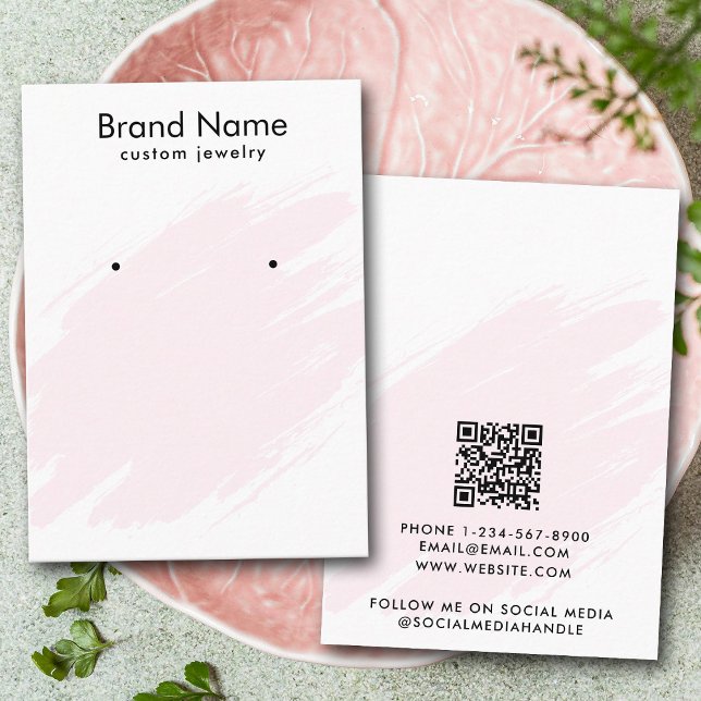 Modern vattenfärg rosa smycken displaykort visitkort (Modern Watercolor Pink Jewelry Display Card)