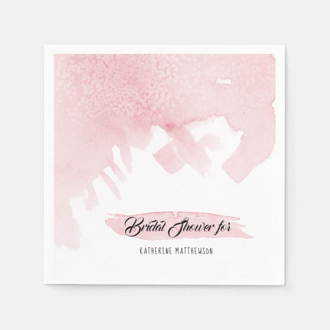 Modern vattenfärg Tvättar Elegantens Rosa Möhippa Pappersservett (Framsidan)